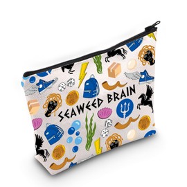 Funny Percy Book Gift Seaweed Brain Makeup Bag Percy Book Fans Gift Half Blood Cosmetic Zipper Bag Book Lover Gift