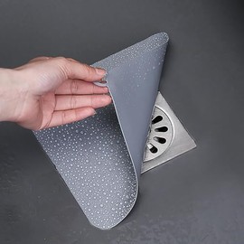 2 tapones de silicona antiolor para cocina, baño y lavandería (8 x 8 pulgadas, gris)