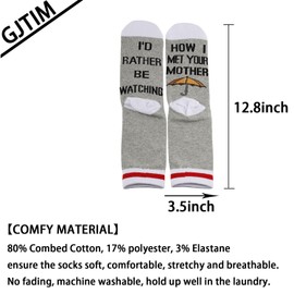 HIMYM Gift TV Series Lover Gift I’d Rather Be Watching HIMYM Yellow Umbrella Gift TV Show Socks HIMYM Fans Gift (Watching HIMYM CA)