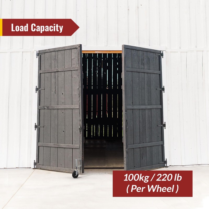 Gate Wheels with Side Brake, Spring Loaded Gate Casters for