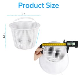 7 inch Pool Skimmer Basket for Inground Pools Compatible with Hayward B-152 Skimmer Basket Pool filter Basket,Replacement for Hayward SPX1082CA, SP1082, SP1083, SP1084, SP1085,with Handle -White,2PC