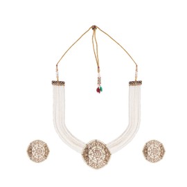 Choker Necklace for Women by Boutique De Luxe, Kaya Pearl Choker Set, Indian Jewellery Sets for Women, with matching Earrings, Choker Necklace for Women Indian Style