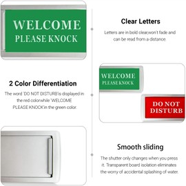 Do Not Disturb Door Sign and Welcome Please Knock Sign, Privacy Sign Sliding Door Sign,Quick Switch Slide,for Meeting Room, Engagement, Office, Bathroom, Restroom, with 4 Round Double-Sided Tape