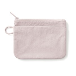 Muji 84475634 Wrinkle Nylon Flat Pouch, Pink, M, Approx. 7.5 x 5.3 inches (19 x 13.5 cm)