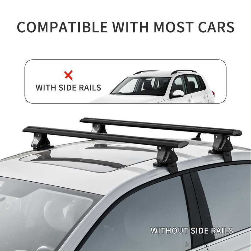 MAXSOUGH Universal Roof Rack Thick Aluminum Cross Bars,Adjustable Lockable Roof