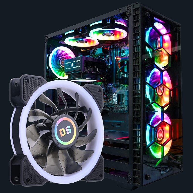 DS 6Pack 120MM RGB PC Cooling Fans, LED Case Fans