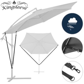 Kingsleeve Wind protection for cantilever parasols, robust metal hooks, variable, adjustable, windproof, wind protection, parasols