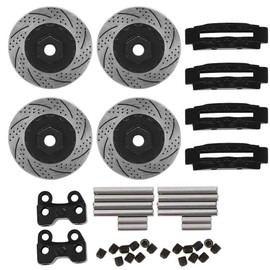Lybunair 4pcs Metal Simulation Brake Disc Brake Calipers for 1/10 RC Series Car (Black)
