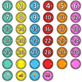 40Pcs Line Up Spots for Classroom Floor, 4 Inches Colorful Numbers Stickers for Back to School, Self-Adhesive Dry Erase Circle Dots for Preschool Kindergarten Elementary Teachers