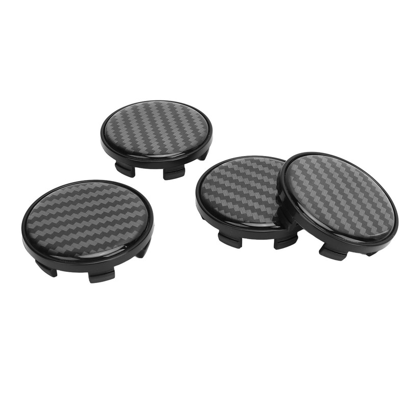 4pcs Wheel Center Caps Plastic Universal Carbon Fiber Style Center