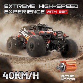 YESHIN 1:14 Scale RC Cars for Adults, 4X4 Waterproof Off-Road Remote Control Truck with 2 Rechargeable Batteries, 40km/h Waterproof Electric Vehicle for Snow, Sand, Beach & Rocky Surfaces