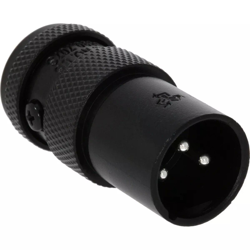 Squareplug SPX-MBK, Low Profile Heavy Duty Male 3 Pin XLR