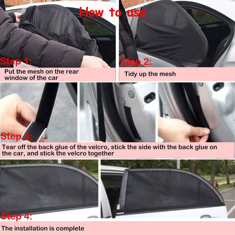 Paifeancodill Car Side Rear Window Sun Shades, 2 Pcs Window