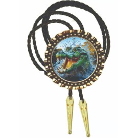 Neckties clothing accessories photo art custom made bolos Alligator Mad Art Bolo Tie Men's Accessory Neckties Men Wear Gift