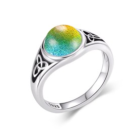 Dorunmo Mood Ring for Women Friends Sterling Silver Butterfly Open Rings Temperature Control Color Change Adjustable Mood Ring Mood Jewelry for Women Adult size 7