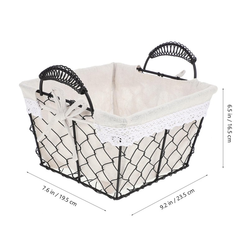 TOVINANNA Bread Serving Basket Liner Iron Wire Storage Basket for