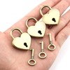 E-outstanding Heart Shape Padlock 3PCS 30x39x7mm Vintage Style Mini Brass