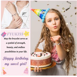 FYUKISS Birthday Gifts for Girls, 11 Year Old Girl Gift Ideas, Sweet 11 Birthday Bracelet Decorations Gifts for Sister Daughter Granddaughter