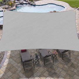 OutdoorLines Rectangle Sun Shade Sails for Patios 5 x 8 ft (Straight Edge) Sun UV Blocking Outdoor Canopy, Sunshades for Backyard, Lawn and Garden and All Outdoor Activities, Light Gray