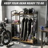 TONGMO Motorcycle Gear Rack, Heavy Duty Helmet Stand, Large Motorcycle