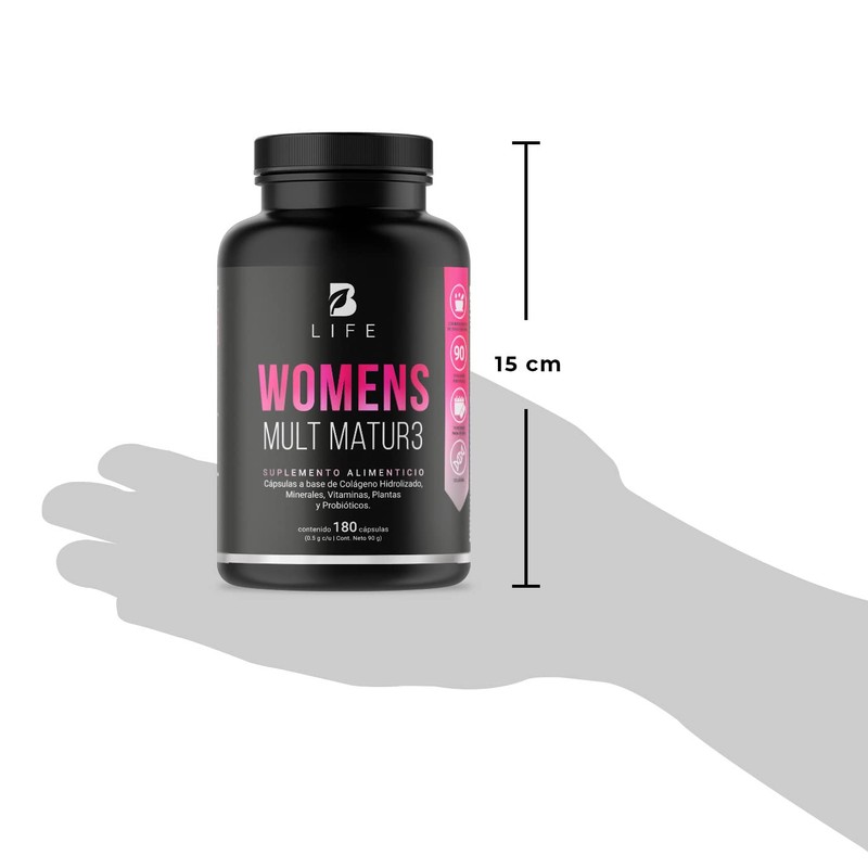 Multivitamínico para Mujer Mayor de 40 años con 180 Cápsulas.