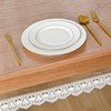 JIUZHEN Clear Vinyl Tablecloth Protector, Waterproof/Oil-Proof, Transparent Lace Trim Table
