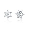 Snowflake Earrings, 925 Sterling Silver Stud Earrings with White Zircon