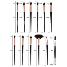 12 pcs Makeup Brush Set Synthetic Eye Makeup Brushes For Eyeshadow Concealer Eyeliner Brow Blending Brush Tool Cosmetics Brushes Set-Pink