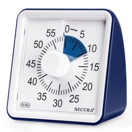 Secura 60-Minute Visual Timer, Classroom Timer, Countdown Timer for Kids and Adults, Time Management Tool for Teaching (Navy Blue & Navy Blue)