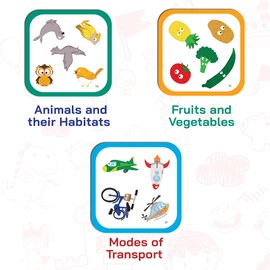 Flash Cards for Toddlers 2-4 Years, First Word Kindergarten Preschool Flashcards, Animals Fruits Vegetables Learning Activities for Kids, 60 Colorful Premium Large Flash Cards, Fun Gifts for Children