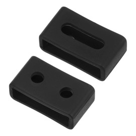 uxcell Watch Band Strap Loops, Rubber Replacement Fastener Rings Silicone Watch Holder Keeper for 20mm Width Watch Band, Black 2 Pcs