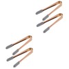 Mobestech 4pcs Ice Cube Tongs Stainless Steel Food Tongs Non-Slip