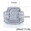 ASFKIPMF 925 Sterling Silver Shiny Cubic Zirconia Rings Fold Wear