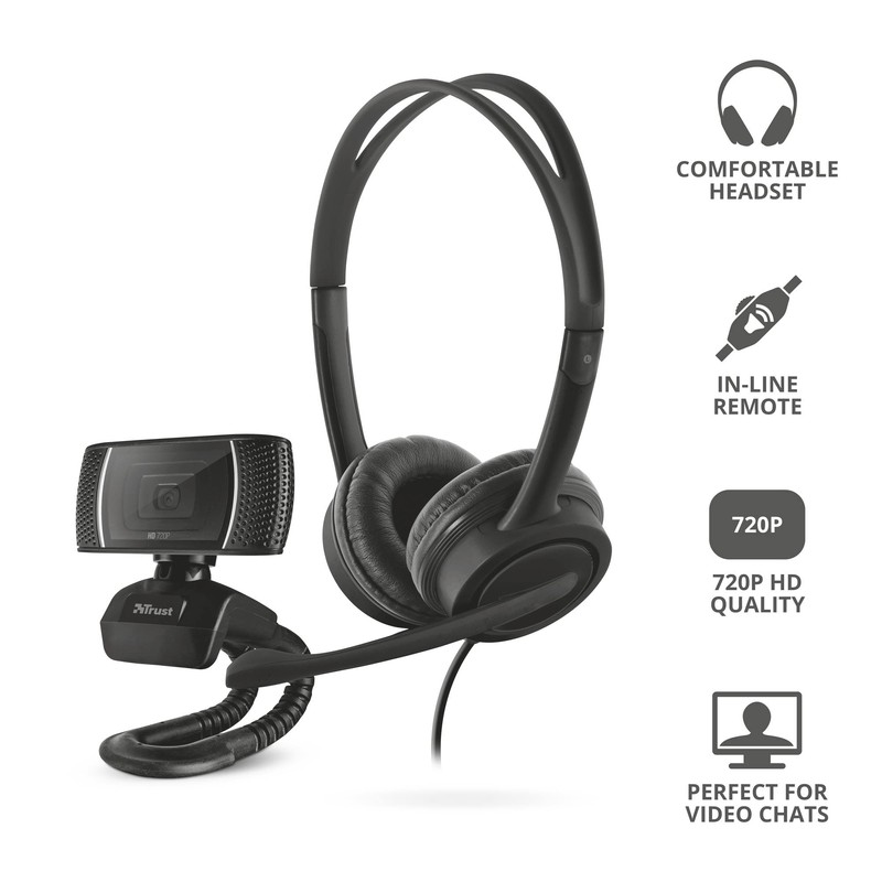 Trust Doba 2-in-1 Home Office Set, USB Headset with Microphone,