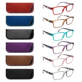 Ronecool Reading Glasses for Women/Men Blue Light Blocking, Computer Readers Anti Eye Strain Blocker Eyeglasses 6 Packs(Multicolor-3, 3.5, multiplier_x)