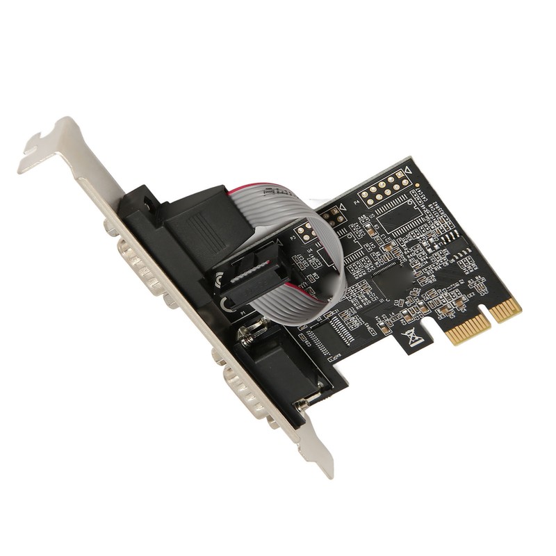 2 Port PCI Express RS232 DB9 Serial Port Card PCIe