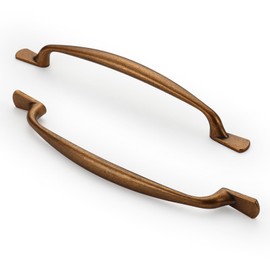 FURNIWARE Pack of 10 Cabinet Handles, 128mm(5 Inch) Hole Center Antique Brass Cabinet Pulls Kitchen Door Handles Hardware Pulls Kitchen Cabinet Door Handles