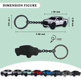 glahorse For Ford Raptor Pickup Truck Keychain，For Ford F150 F250 F350 Accessories，Metal Keychain (White)