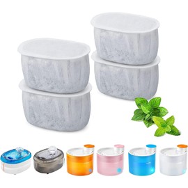 WOPET 4 Packs Replacement Carbon Filters Compatible with WOPET W500 W300 W300B Cat Water Fountain, Automatic Cat Fountain, Super Quiet Pet Water Fountain for Cats, Dogs, and Multiple Pets