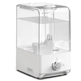 Rbioko Humidifiers for Bedroom Large Room, Top Fill 6.5L Cool Mist Humidifier, 45H Runtime, 28dB Quiet Ultrasonic Air Humidifier for Home, Whole House, Baby Nursery, Night Light (White)