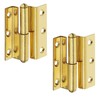 Gedotec Screw-on Brass Hinge, Polished, Steel, Cranked Door Hinge for