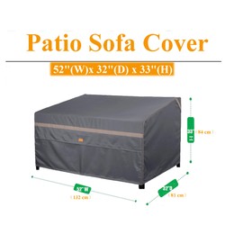 Garden Balsam Heavy Duty Waterproof Patio Furniture Covers,Fade Resistant Patio Loveseat Cover 2-Seater Outdoor Furniture Sofa Covers 52" W X 32" D X 33" H Dark Grey