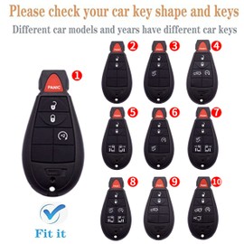 WKEDQAF for Dodge Key Fob Cover with Keychain TPU Key Shell Compatible with 2008-2018 Dodge Ram Jeep Chrysler Model Accessories (4-B White)