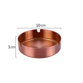 LIXINTIAN Round Stainless Steel Ash Tray,Outdoors Indoors Ash Tray,Desktop Smoking Ash Tray for Home Office Decoration-Rose Gold