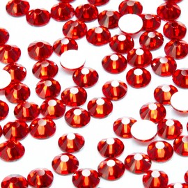 1440pcs SS20 Red Nail Flatback Rhinestones Bulk Nail Art Round Flatback K9 Glass Gems Beads Stones Diamonds Glitter Gluefix for Nails Decoration Jewels Accessories Crafts Eye Face Makeup Clothes Shoes