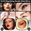 LIKSANGMETALS LIKSANGMETALS Travel Small Compact 1X/2X Mirror - Handheld, Foldable,