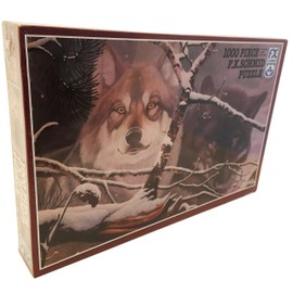 F.X. Schmid Puzzle 1000 Piece - "Eyes in the Mist" Wolf Puzzle