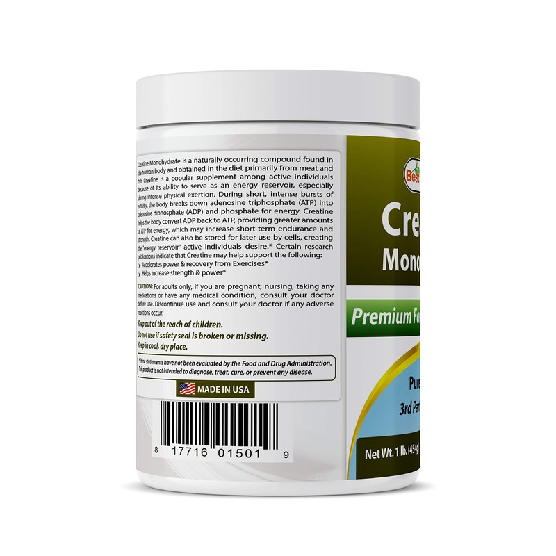 Best Naturals Creatine Monohydrate 1 Lb Pure Powder (1 LB