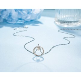 Sweet 13th Birthday Gifts for Girls, Birthday Gifts for her, Presents for 13 Year Old Girls, Sterling Silver 2 Ring Birthday Necklace, Friendship Gifts Birthday Jewelry