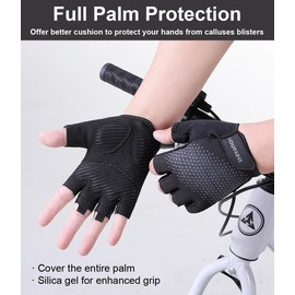 SUJAYU Workout Gloves for Men Women, Gym Gloves Weight Lifting Gloves for Men, Mens Workout Gloves Women Weight Lifting Gloves (Blue, Medium)